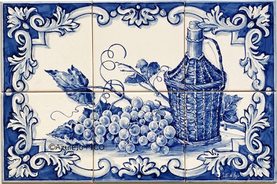 組タイル Set284 青 6枚組 ポルトガル装飾タイル アズレージョ Azulejo のオンラインショップ アズレージョ ピコ
