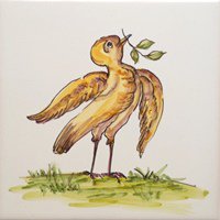 ポルトガルタイル（アズレージョ）【アニマル・ANC4】小鳥・カラー