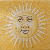 ポルトガルタイル（アズレージョ）【エストレーラ・ESY4】考える太陽・黄色