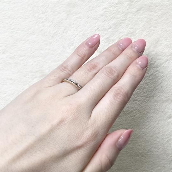極細】【1.1mm】【エタニティ】0.1ct ハーフエタニティ