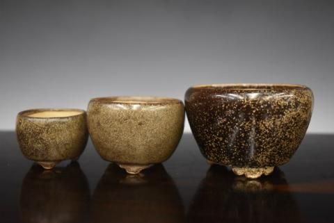 盆栽鉢　時代絵付けミニ盆栽鉢10.5x5.5cm丸雲足池上美豊ん 盆栽鉢 時代絵付けミニ盆栽鉢10.5x5.5cm丸雲足池上美豊