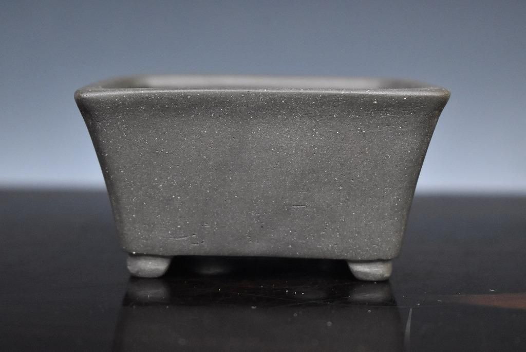 ！！超希少釘彫秀峰落款！！⭐︎義村製陶製⭐︎ 和鉢　楕円　虫喰　盆栽鉢　烏泥　楕円 超希少釘彫秀峰落款！！⭐︎義村製陶製⭐︎ 和鉢 楕円 虫喰