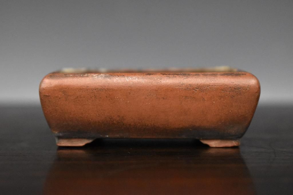 ♦紫砂 紫泥 盆栽鉢 美術品 ？志那鉢 中国鉢 コレクション 骨董品アンティーク 中品鉢 支那鉢 -