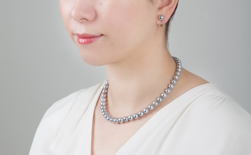 偉大な 真珠 ネックレス ブルー パール:超美品