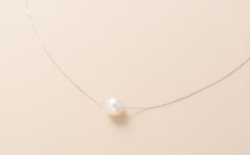 ミルキィバロックパール12.4×11.4㍉ホワイト花ペンダントBEN672 Mireille】 ミレイユバロックパールチェーンネックレス 淡水真珠