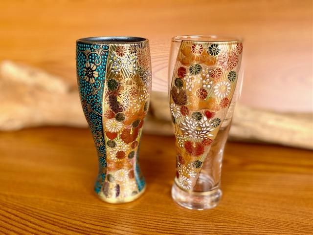 九谷焼陶器&ガラスペアカップ
