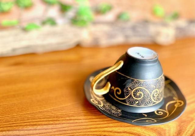 九谷焼 コーヒーカップ カップ＆ソーサー 線紋-百華園