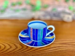楽天市場】九谷焼 カップ&ソーサー コーヒー碗 吉田屋サギに柳文