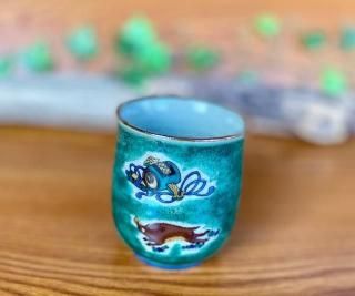 九谷焼 湯呑 湯飲み ゆのみ茶碗 大 干支 イノシシ(亥) 下塗り