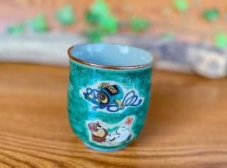 九谷焼 お湯呑 湯飲み ゆのみ茶碗 大 干支 イヌ(戌) 下塗り