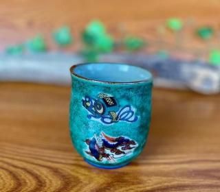 九谷焼 湯呑 湯飲み ゆのみ茶碗 大 干支 タツ(辰) 下塗り