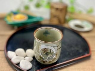 九谷焼 湯呑 湯飲み 大 風神雷神 中裏絵