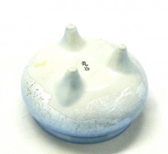 わけあり品-九谷焼 豆香炉 銀彩ブルー-蓋なしの為-百華園