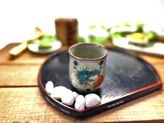 九谷焼 湯呑 湯飲み 大 金丸松竹梅 裏絵