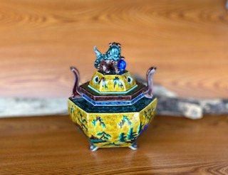 吉田屋　青九谷　獅子香炉　高さ7.5㎝　東Y5-0616① 吉田屋 青九谷 獅子香炉 高さ7.5㎝ 東Y5-0616① - メルカリ