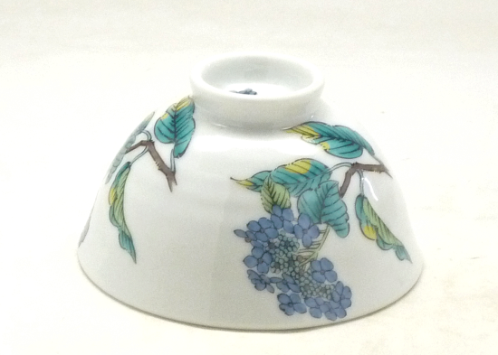 わけあり品-九谷焼 飯碗 磁器 紫陽花/裏印ミス わけあり品-九谷焼 飯碗 磁器 紫陽花/裏印ミス