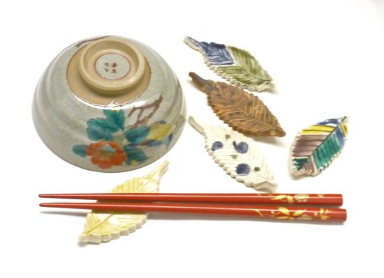 九谷焼 箸置き 箸休め 5個セット 落ち葉 手作り 手描き 九谷焼 箸置き 箸休め 5個セット 落ち葉 手作り 手描き