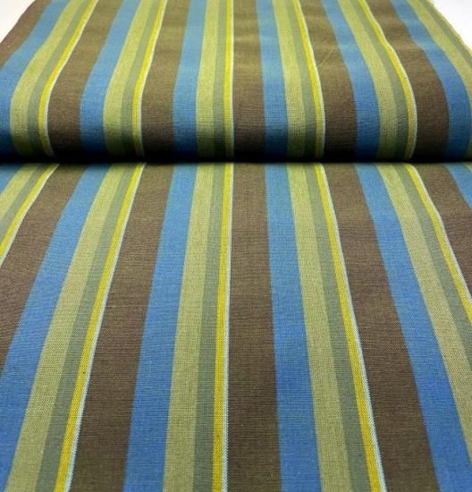 東山魁夷　川島織物 6立6色かつお縞鶸色（ひわいろ） - 久留米絣織元 下川織物