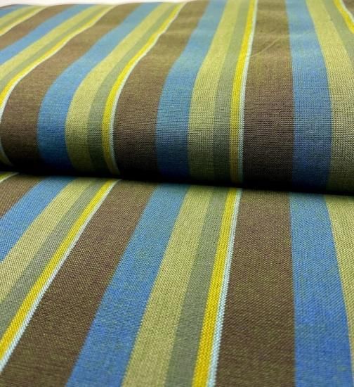 6立6色かつお縞鶸色（ひわいろ） - 久留米絣織元 下川織物