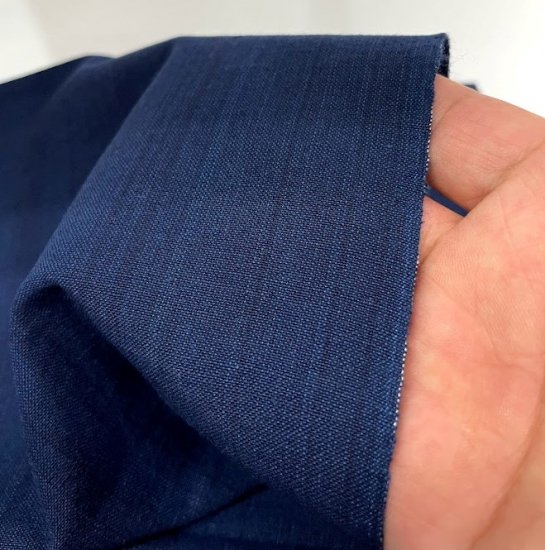 藍染ムラ糸無地中紺 - 久留米絣織元 下川織物