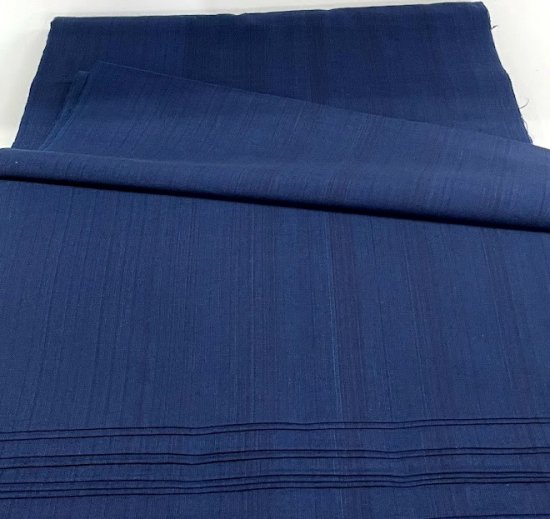 藍染ムラ糸無地中紺 - 久留米絣織元 下川織物