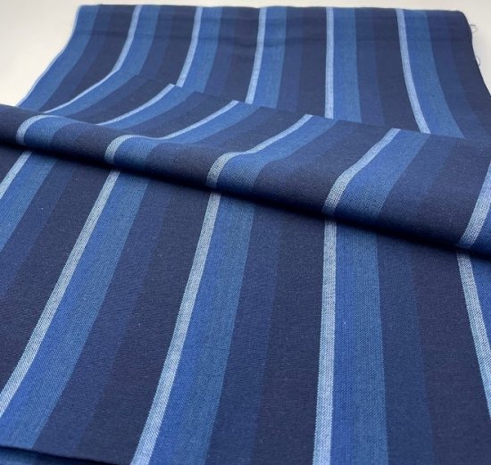 6立かつお縞ネイビー - 久留米絣織元　下川織物