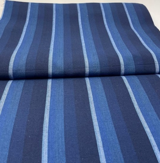 6立かつお縞ネイビー - 久留米絣織元 下川織物