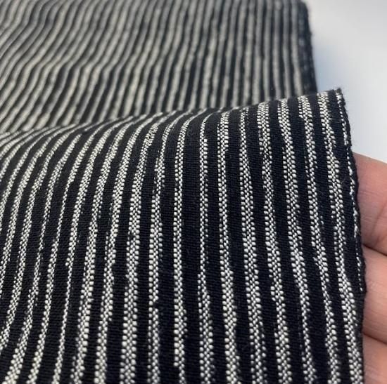 括り糸織りよろけストライプ - 久留米絣織元 下川織物