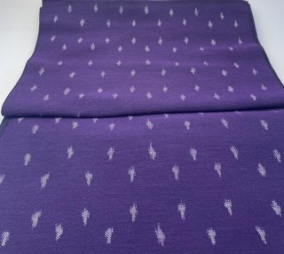 綾織り立絣十字ドット紫