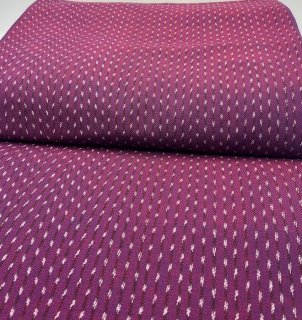 綾織り立絣2羽アラレ紫エンジ