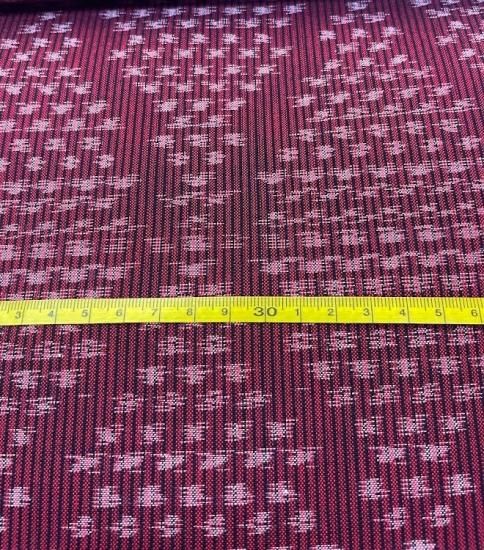 立湧（たてわく）1羽縞赤 - 久留米絣織元 下川織物