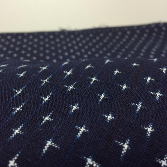 藍染手織り 十字５２立 - 久留米絣織元 下川織物