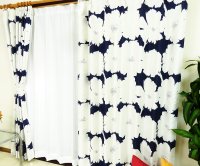 オーダーカーテン 通販 おしゃれな北欧風花柄遮光カーテン ブロムスト スターホワイト色