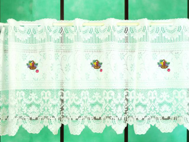 激安オーダーカフェカーテン フルーツ柄刺繍50cm カフェカーテン通販