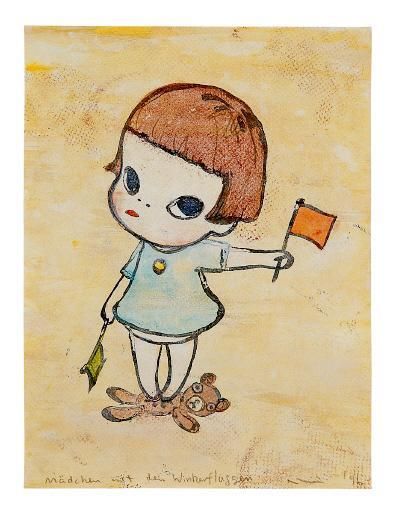 手旗信号少女 |奈良美智,yoshitomo naraを買う｜現代アート販売(通販)のHighArtGallery.Com