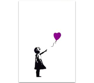 Girl With Balloon Purple   WCP Reprpduction  