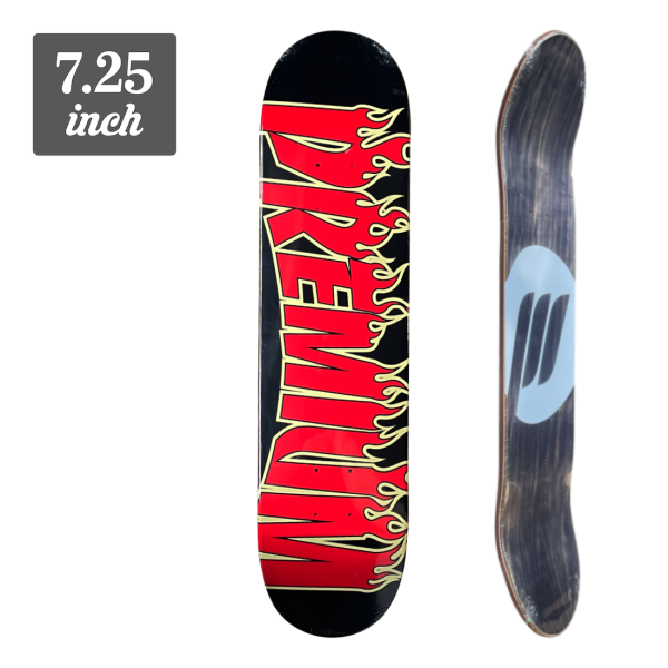 (子供用)【7.25Mini】Premium Skateboards - Burning Black/Red