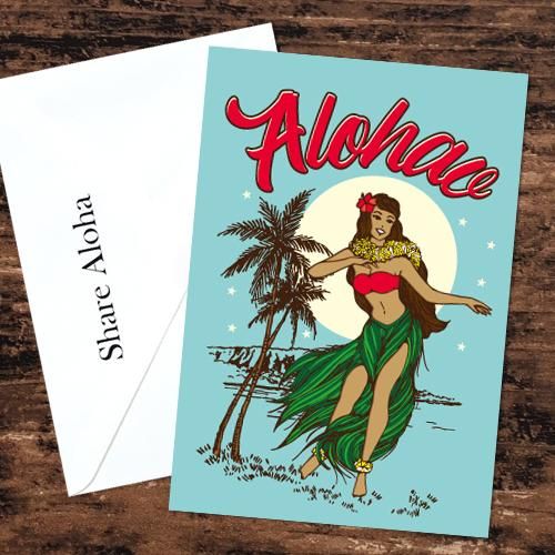 Tamo グリーティングカード Vintage Hula Girl 365日ハワイ気分を楽しむ通販サイト Hawaii Lifestyle Club