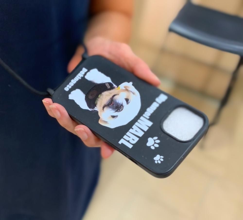 うちの仔ストラップ付エコ素材スマホカバー - WANS.tokyo （家族