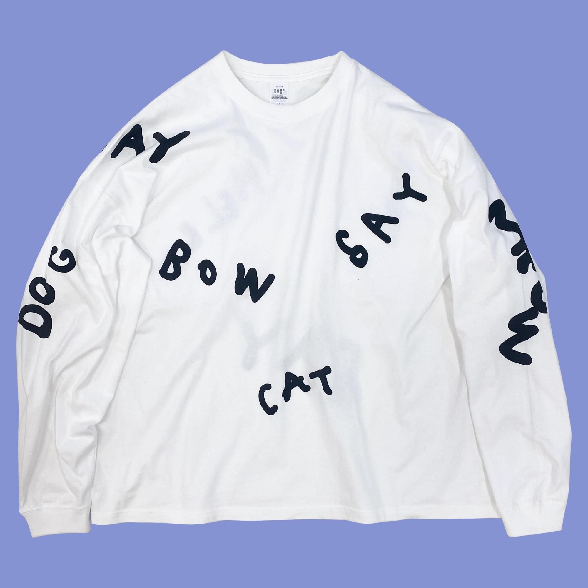 <img class='new_mark_img1' src='https://img.shop-pro.jp/img/new/icons14.gif' style='border:none;display:inline;margin:0px;padding:0px;width:auto;' />< kurry > Dog say bow, cat say meow, i say hello -Long sleeve tee-