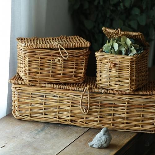 華もみじオリジナル】アラログふた付きバスケット（TP2） - 花とカゴと