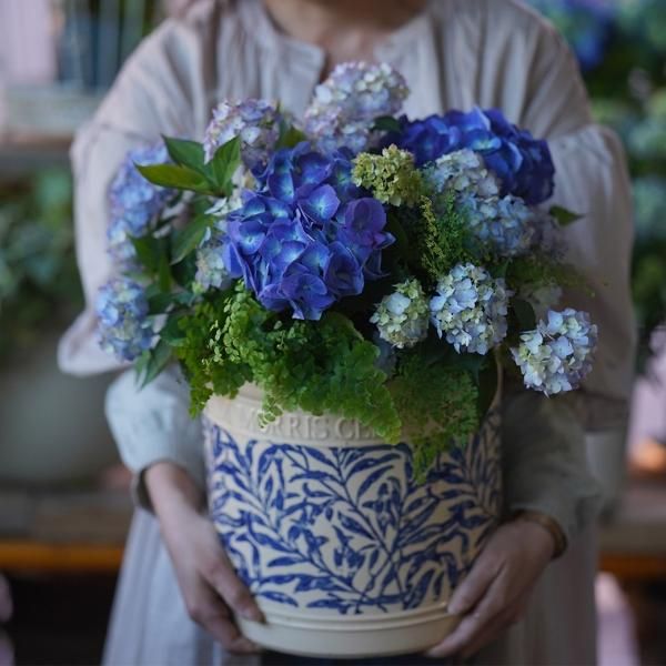 【１点もの】山紫陽花のブリコラージュフラワー 倉木てまりと 