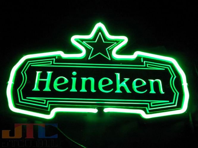 Heineken ハイネケン スター 特大 3D ネオン看板 緑ネオン管 ネオン 