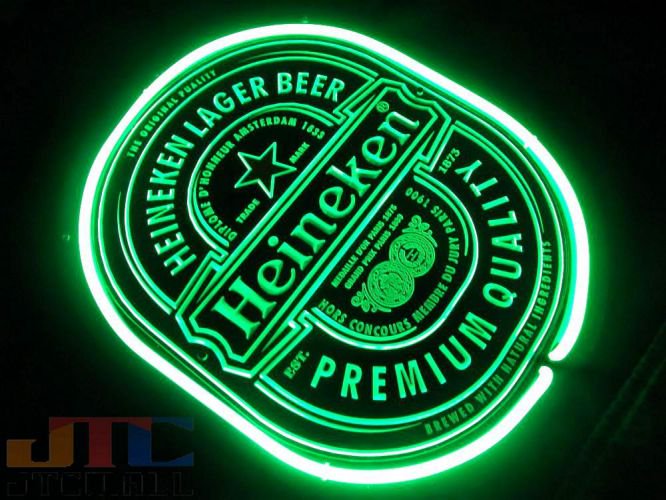 Heineken ハイネケン 特大 3D 緑ネオン管 ネオン看板 インテリア