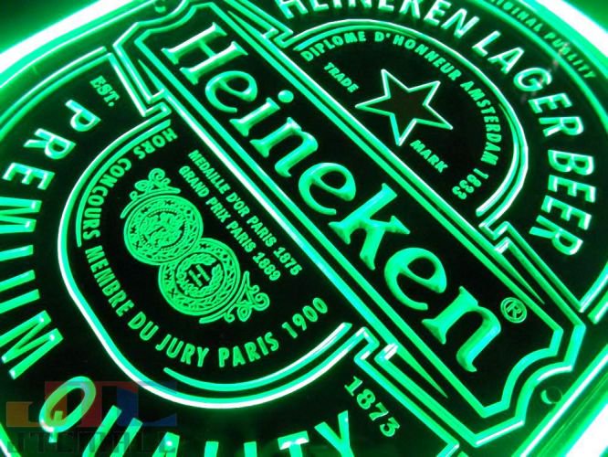 Heineken ハイネケン 特大 3D 緑ネオン管 ネオン看板 インテリア