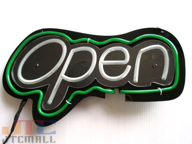 オープン OPEN 緑 特大 3D ネオン看板 緑ネオン管 インテリア 