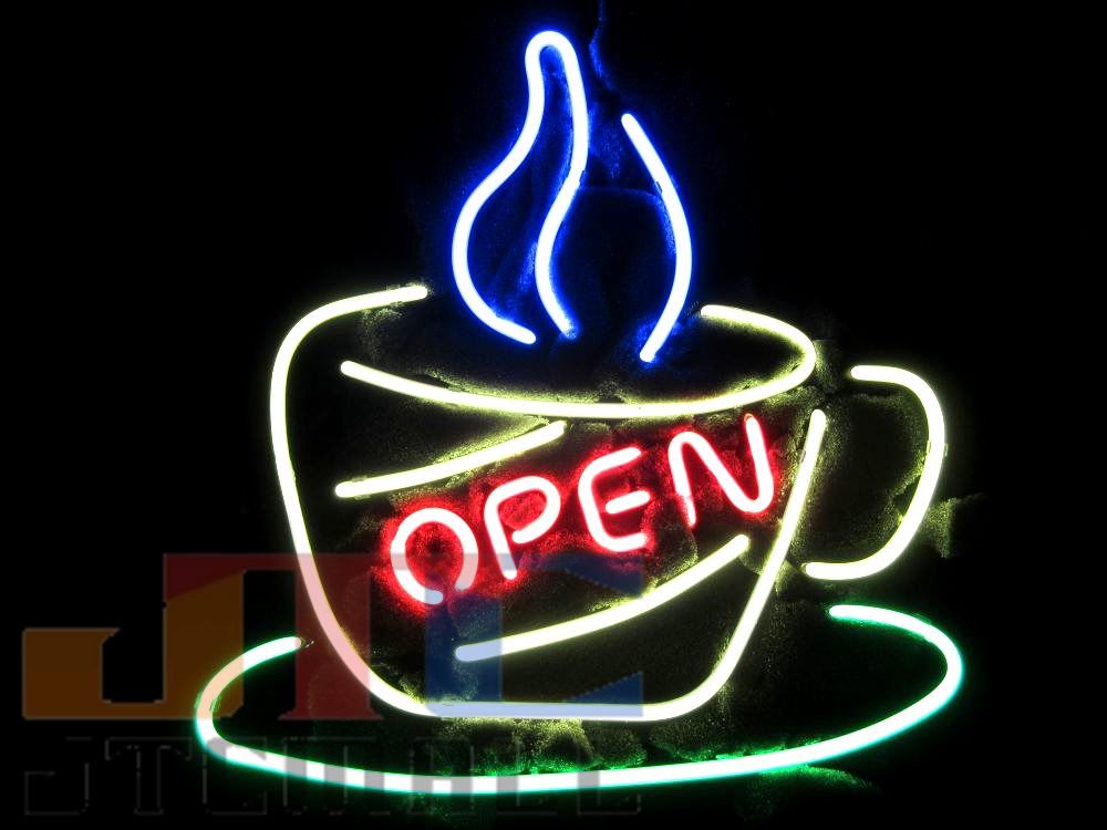 F168 OPEN オープン Cafe カフェ COFFEE コーヒー ネオン看板 ネオンサイン 広告 店舗用 NEON SIGN アメリカン雑貨  看板 ネオン管 ネオン管やブリキ看板、アメリカ雑貨の通販【JTC MALL】