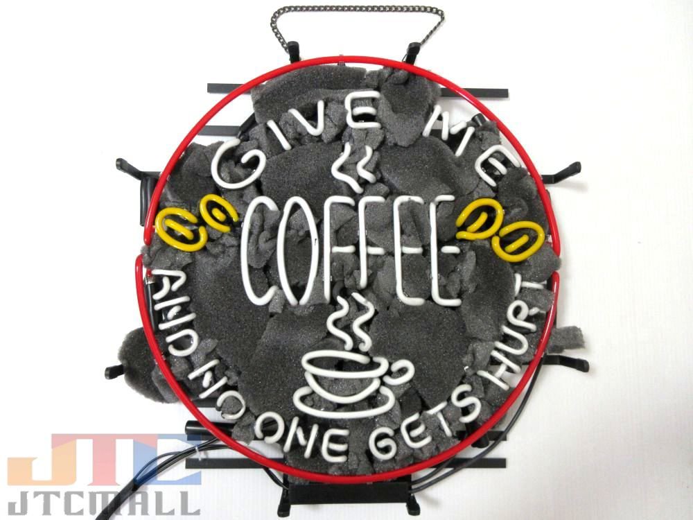 T78 GIVE ME COFFEE コーヒー Cafe カフェ COFFEE コーヒー ネオン看板 ネオンサイン 広告 店舗用 NEON SIGN  アメリカン雑貨 看板 ネオン管 - ネオン管やブリキ看板、アメリカ雑貨の通販【JTC MALL】