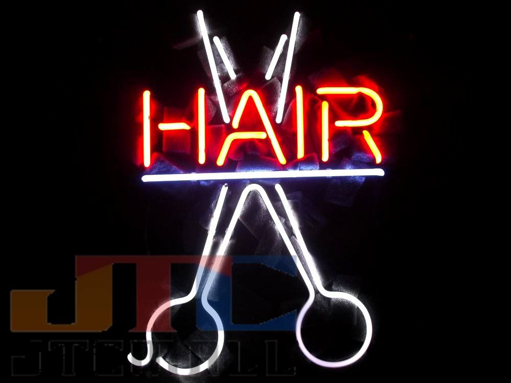 HAIR 美容院 理容院 ネオン看板 ネオンサイン 広告 店舗用 NEON SIGN アメリカン雑貨 看板 ネオン管 - ネオン管やブリキ看板、アメリカ雑貨の通販【JTC  MALL】