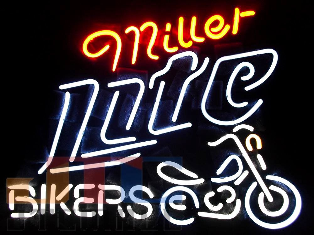 T834 Miller Lite ミラーライト ビール BAR モーターバイク ネオン看板 ネオンサイン 広告 店舗用 NEON SIGN  アメリカン雑貨 看板 ネオン管 - ネオン管やブリキ看板、アメリカ雑貨の通販【JTC MALL】